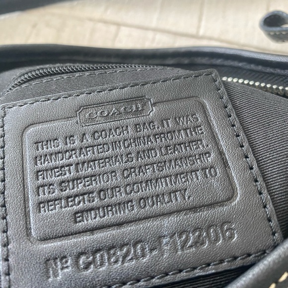 Coach small hobo bag signature canvas black purse - Picture 7 of 10